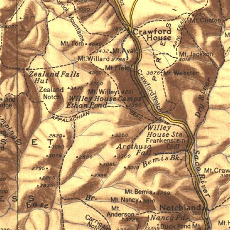 White Mountains Of New Hampshire 1937 Map By National Geographic