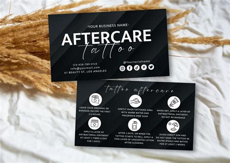 Tattoo Aftercare Card Pmu Aftercare Tattoo Care Cards Etsy In 2023