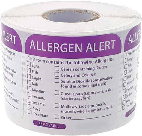 Allergen Alert Labels Roll Of 500 By Key Catering Solutions Ltd