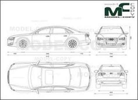 Audi A8 2011 2d Drawing Blueprints 24074 Model Copy English