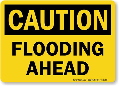Flood Warning Signs Road Flooded Signage