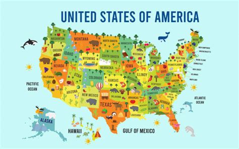 7800 Cartoon Map Of Usa Stock Illustrations Royalty Free Vector