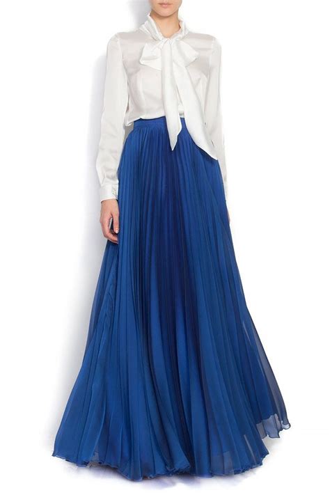 Pleated Silk Blend Maxi Skirt Maxi Skirts Made To Measure Runway