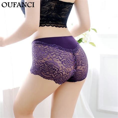 Oufanci 2018 Seamless Hig Rise Women S Sexy Lace Lady Panties Modal Cotton Breathable Hollow Out