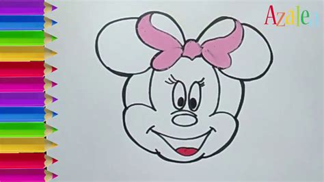Cara Menggambar Dan Mewarnai Mini Tikus Minnie Mouse Kartun Disney