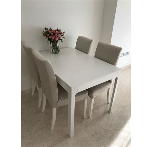 Find dining table sets chairs and helpings of possibilities for combining it all in whatever space. Extendable IKEA table + 4 chairs (white/beige) *Dining set ...