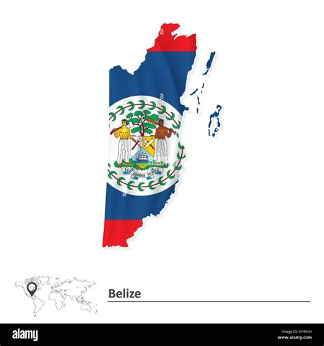 Mapa De Belice Con Bandera Ilustración Vectorial Imagen Vector De