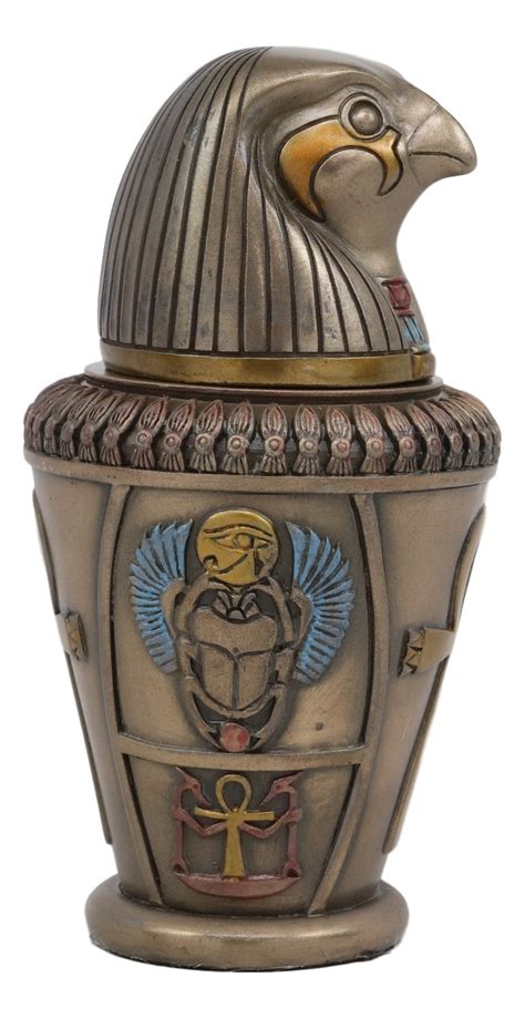 Ebros T Ebros Ancient Egypt Gods And Deities Qebehsenuef Canopic Jar Urn Statue 5 75 H