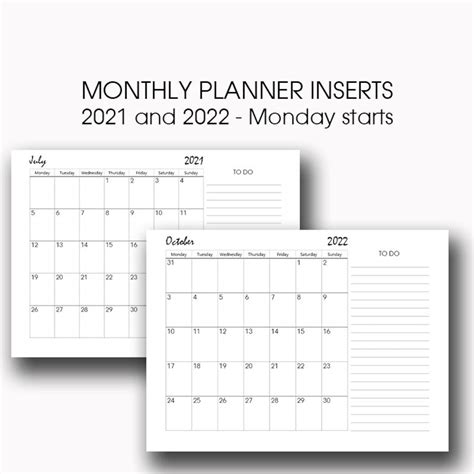 2022 A3 Desk Calendar Printable 2022 Planner Insert A4 A5 Etsy