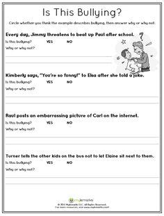 Topics include bullying behavior, bystander intervention, and bullying. Anti-bully questionnaire. | 5th grade | Bullying ...