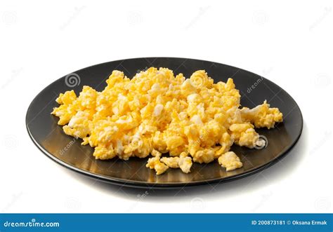 Scrambled Eggs Omelet Omelette Omlet Isolated On White Stock Image