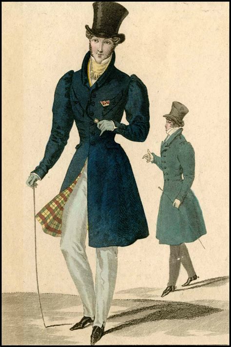 Mens Wear From The Early 19th Century 1820s They Both Wear Long