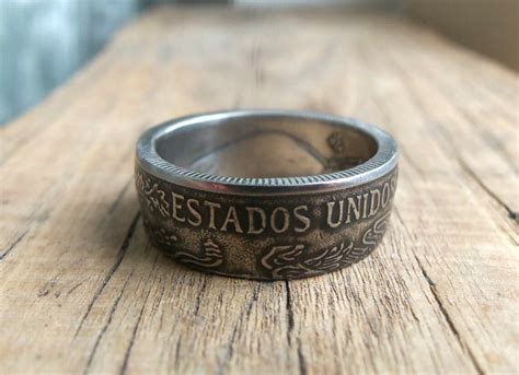 Mexican Coin Ring Mexico Un Peso Coin Ring Ring Hand Made Etsy