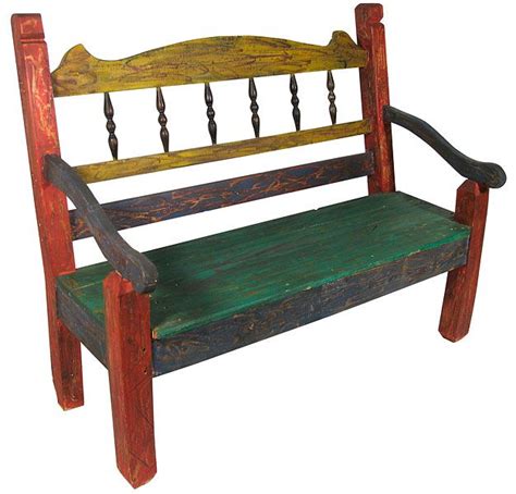 Find out your desired outdoor benches with high quality at low price. Mexican Country Bench - Spoked | Painted benches, Mexican ...