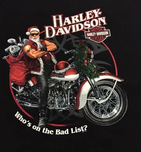 Harley Davidson Santa Claus West Palm Florida Large Short Sleeve Tee T