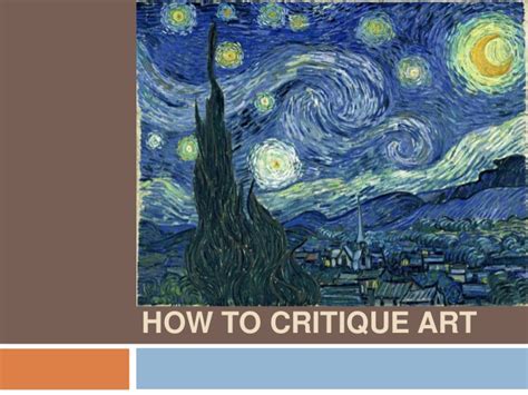 Examples of play from literature example #1. How to Formally Critique Art