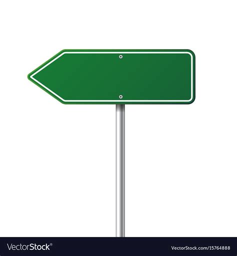 Road Green Traffic Sign Blank Board With Place Vector Image