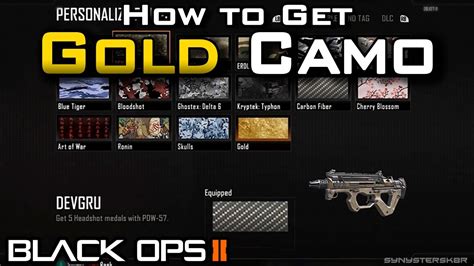 How To Get Gold Camo In Black Ops 2 And All The Other Camos Youtube