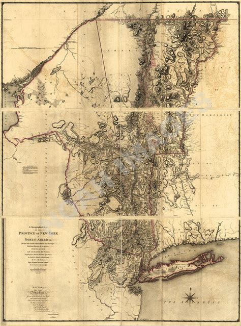A Chorographical Map Of The Province Of New York C1779 24x32 Ebay