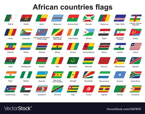 African Countries Flags Icons Royalty Free Vector Image