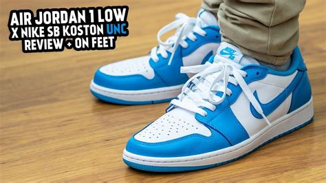 Also, the pair features unc blue on the overlays while constructed with nubuck. Nike SB x Air Jordan 1 Low KOSTON UNC Sneaker Review and ...