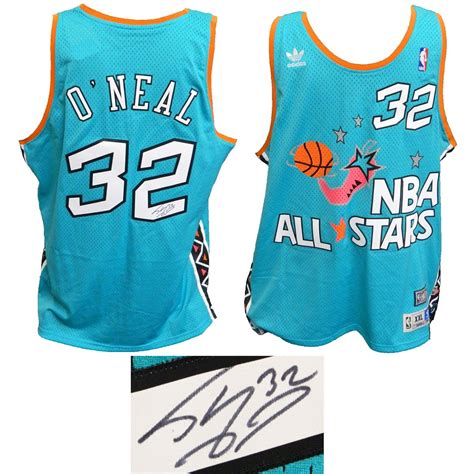 Shaquille Oneal Signed 1996 All Star Game Teal Official Adidas