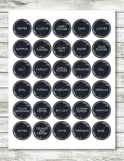 80 Spice Jar Labels Whimsical Leaf Digital Printable Diy Labels