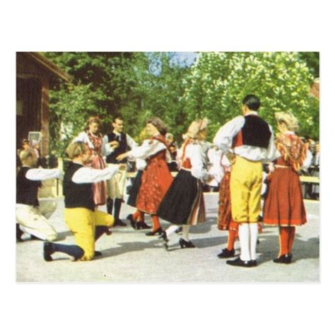 Vintage Sweden Traditional Swedish Dancing Postcard Zazzle