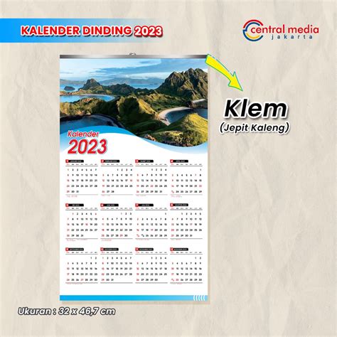 Jual Cetak Kalender 2023 Custom Ap 150 Klem Jepit Kaleng Wall Calendar