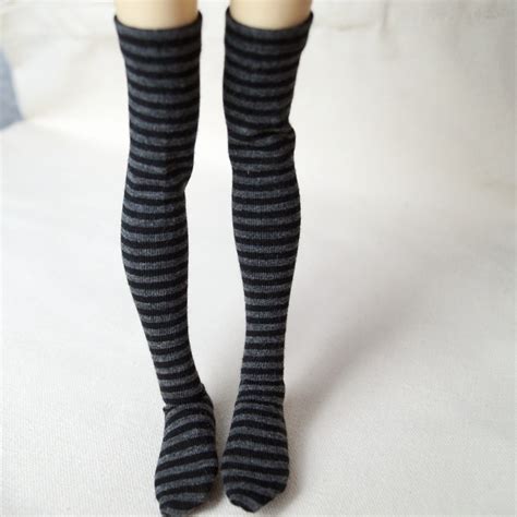 Bjd Grey Strips Stockings Socks Sexy For 13 24 60cm 14 17 44cm Tall