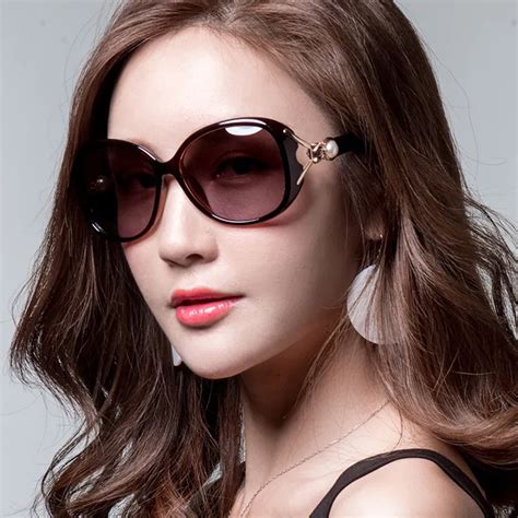 Uv400 Oversized Sunglasses Women Polarized Gradient Sun Glasses Female Fashion Fox And Pearl