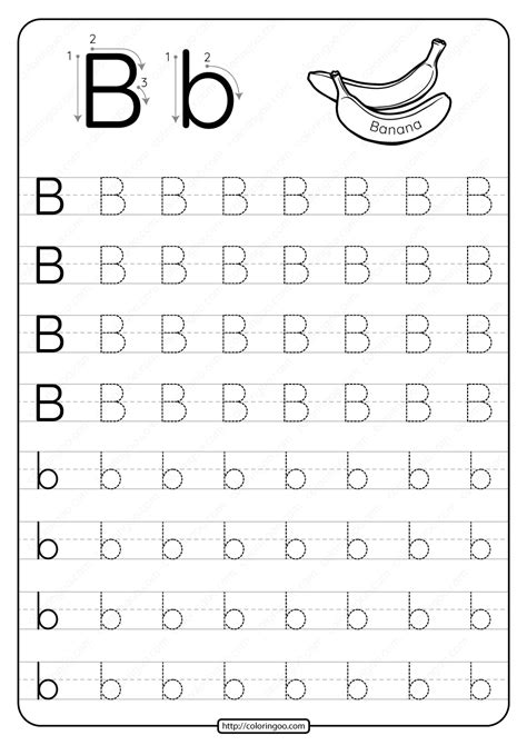 Printable Dotted Letter B Tracing Pdf Worksheet Alphabet Worksheets