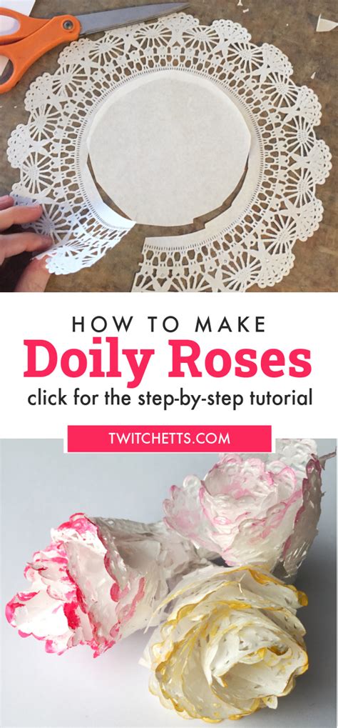 How To Make Paper Doily Flowers An Easy Rose Craft Twitchetts