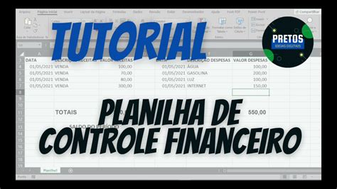 COMO FAZER PLANILHA DE CONTROLE FINANCEIRO EXCEL TUTORIAL Curso Básico YouTube