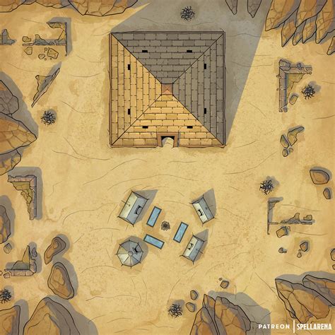 The Cursed Pyramid 30x30 Battlemap Oc Art Rmapmaking