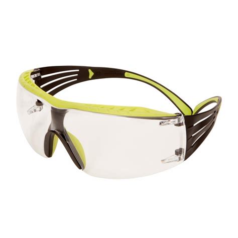 3m™ securefit™ 400x safety glasses green black frame rugged anti scratch k clear lens