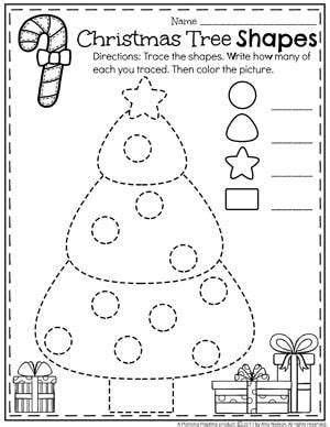 Colouring sheets, crossword and wordsearch puzzles and much more. Christmas Theme for Preschool | Shapes worksheets ...