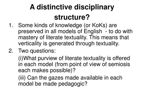 Ppt Disciplinarity And The Case Of School Subject English Powerpoint