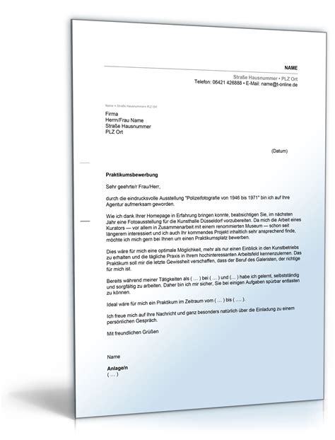 Anschreiben Bewerbung Praktikum