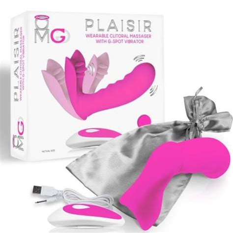 Omg Plaisir Wearable Clitoral Massager With G Spot Vibrator Pink Sex Toys At Adult Empire