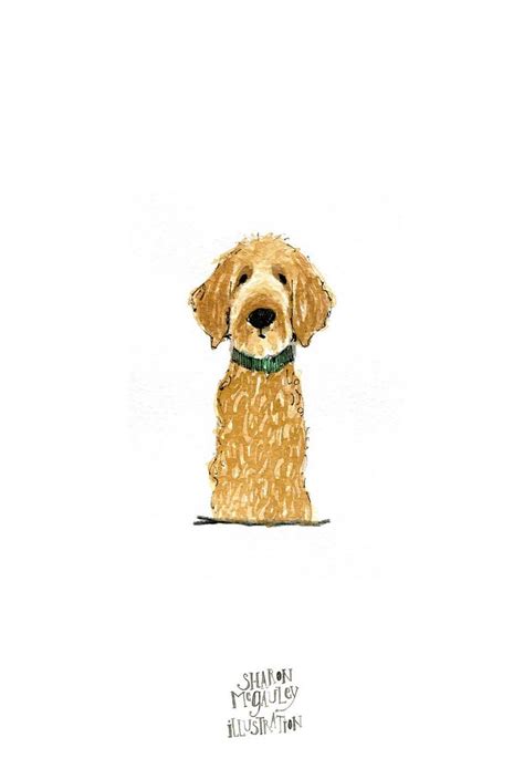 Goldendoodle Dog Art Print Labradoodle Pet Portrait Wall Art Etsy Uk