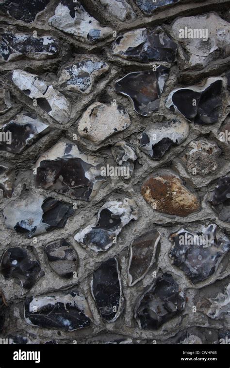 Flint Stone Wall Stock Photo Alamy
