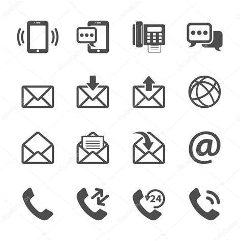 Telephone Email Icon Vector