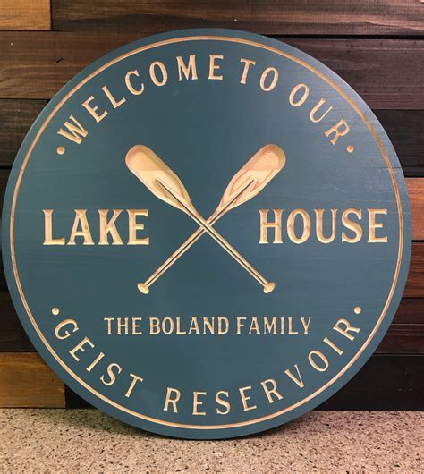 Personalized Lake House Sign Lake House Sign Boat Oars Etsy