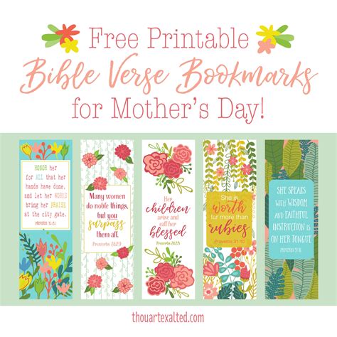 Free Mothers Day Bookmarks Thouartexalted