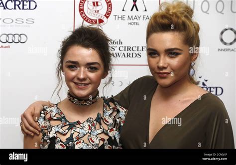 British Actresses Maisie Williams L And Florence Pugh Pose For