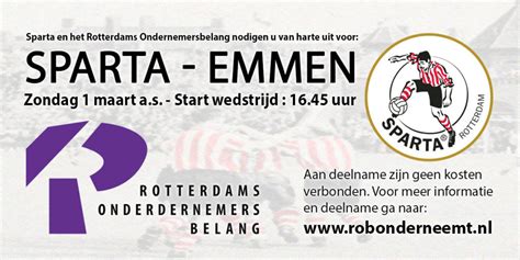 Fc emmen vs sparta rotterdam stream is not available at bet365. Ga mee met het ROB naar Sparta - Emmen op zo. 1 maart a.s ...