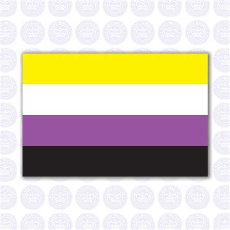 Non Binary Pride Flag Decal Non Binary Sticker Enby Pride Etsy