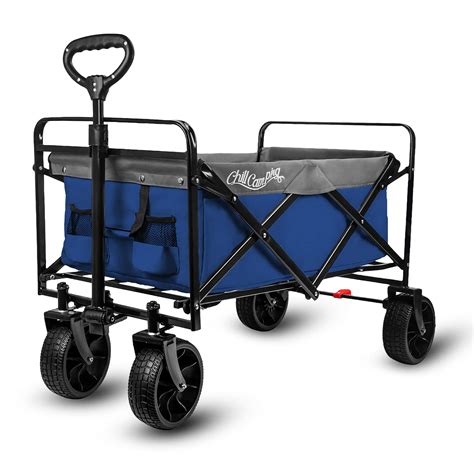 Buy Beach Wagon Cart Collapsible Folding Wagon With Big Rubber Wheels