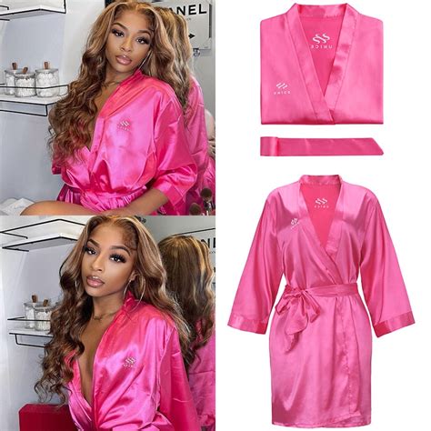 Bonus Buy Unice Exclusive Pink Silk Robe Intimate Lingerie Nightgown Sexy Nightwear